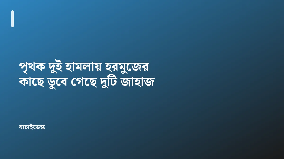 পৃথক দুই হামলায় হরমুজের কাছে ডুবে গেছে দুটি জাহাজ — যাচাইডেস্ক