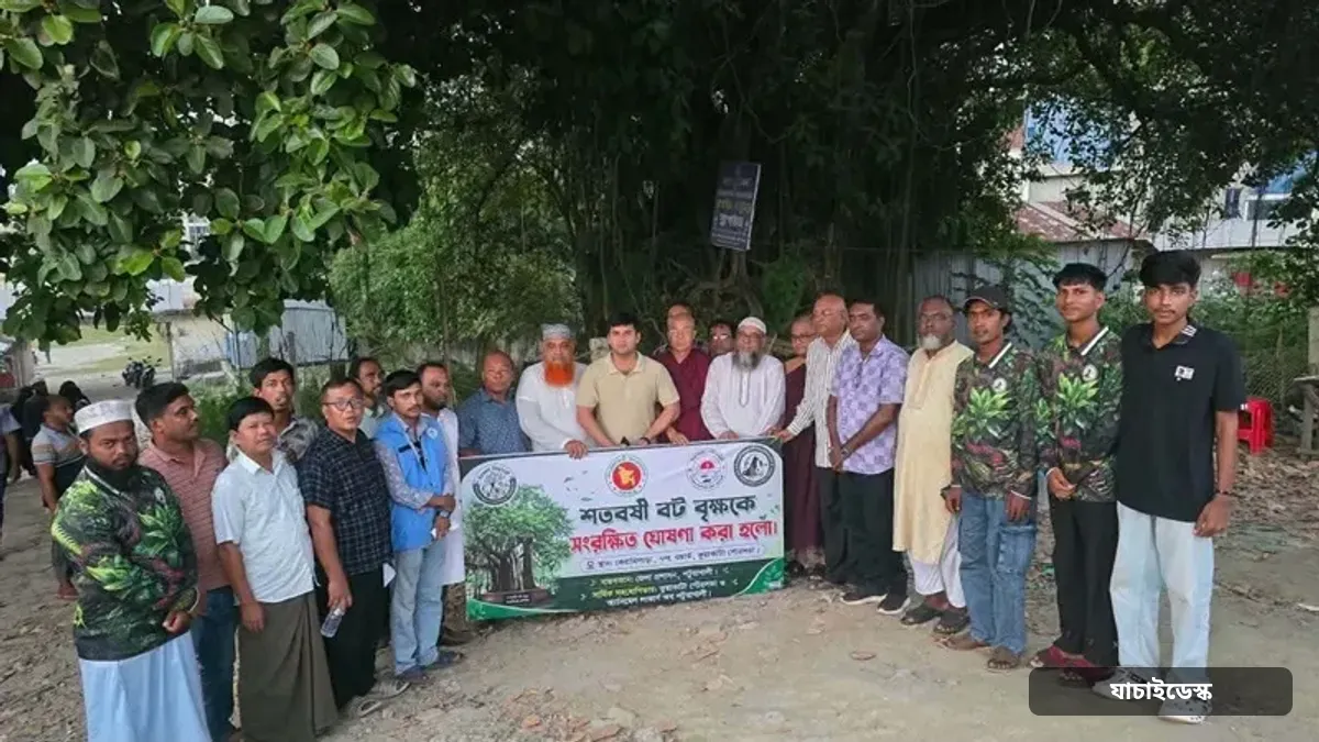 কুয়াকাটায় শতবর্ষী বটবৃক্ষ সংরক্ষিত ঘোষণা করে বিলবোর্ড স্থাপন