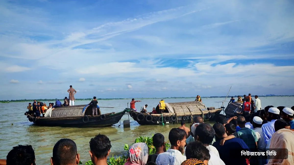 মেঘনায় ডুবে যমজ দুই ভাইসহ ৩ স্কুল শিক্ষার্থীর মৃত্যু — ছবি: প্রথম আলো