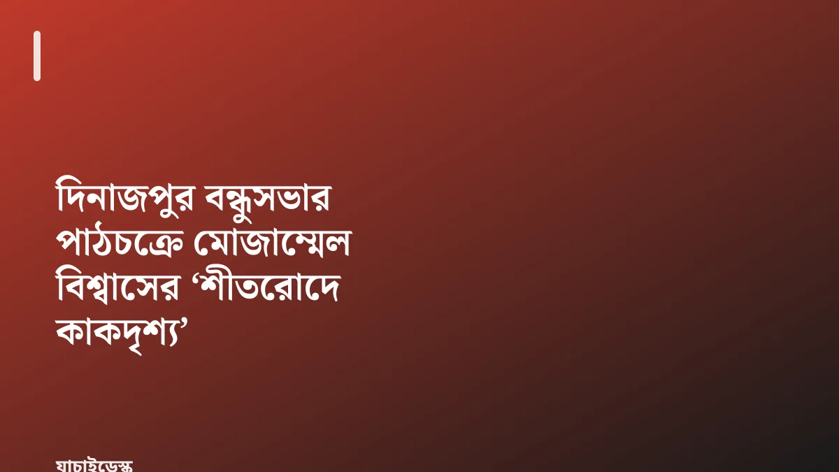 দিনাজপুর বন্ধুসভার পাঠচক্রে মোজাম্মেল বিশ্বাসের ‘শীতরোদে কাকদৃশ্য’ — যাচাইডেস্ক